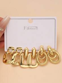 Futuristisches asymmetrisches Edelstahl Ohrringe Set für Frauen, geeignet für Paare, täglichen Gebrauch und als Geschenk für Freunde