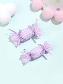 2pcs/Set Kids Colorful Plaid Candy Bow Hair Clips, Suitable For Children - Multicolor - View 13