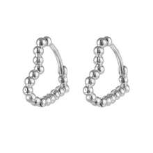 1 Pair Fashionable Heart Shaped Stainless Steel Hoop Earrings, Simple & Sweet, Versatile, Gift Box For Women, Valentine's Day Jewelry