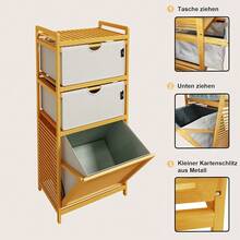 2025's Hottt-AdelDream Laundry Basket Bamboo Laundry Baskets 3 Compartments Laundry Hamper For Dirty Laundry Storage For Items Laundry Box Laundry Baskets Laundry Sorter Light Grey 06-28-Light Grey-06-28 - Bildfarbe - View 3