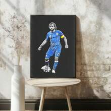 Set Of 1/3 Pcs Soccer Player Pop Wall Arts Soccer Star Posters Sports Printmaking Canvas Posters Printing Modern Stadium Living Room Bedroom Home Decoration Unframed-Style, Wall Art With Frame