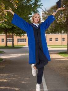 Bachelor's Graduation Gown, Commencement Attire Ceremonial Robe - Blue - View 4