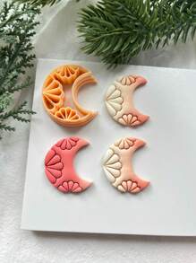 2 Stücke Mond & Blume Weichton Formset, hochpräziser Schneidformensatz für handgemachte Geschenke, Haarspangen, Schmuck, Anhänger, Tonformwerkzeuge, DIY kreative dekorative Ohrringe, Broschen, Töpferei