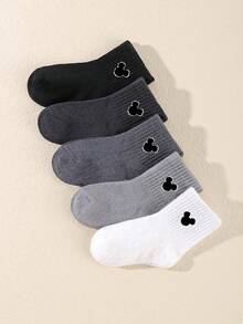 1/5 Pairs Spring/Summer Thin Solid Color Baby Socks, Cute  Pattern, Breathable, Moisture-Wicking, Soft & Comfortable, Fashion Cartoon Socks, Suitable For Daily Life, Holiday Gifts, Vacation Outfits - Multicolor - View 3