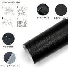 79*12inch Self-Adhesive Leather Repair Patch Tape - Large Waterproof PU Faux Leather Sticker For Couch, Furniture, Car Seats, Boat Seats, Office Chairs, Vinyl, Bags - Cuttable & Easy To Apply For DIY Home, Wall, Kitchen, And Chair Restoration