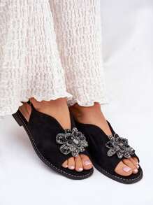 Sandalias de mujer con tacón plano y decoración S.Barski KV27-001