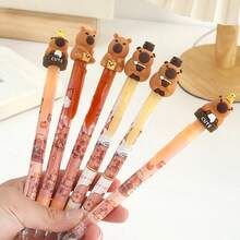 8/6/4/2支装新款水豚可擦中性笔，卡通水豚易擦蓝色伸缩笔，超酷礼品笔，学生文具，考试笔，记号笔，学校和办公用品，奖品，开学必备 - 彩色 - 查看 12