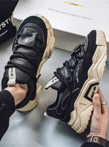 New Fashion Men Shoes, Shock Absorption, Elastic, Versatile, Wear-Resistant, Soft Sole, Anti-Slip, Deodorizing, Work & Travel, Casual Sports Shoes, Outdoor Lace-Up Running Shoes, Anti-Slip, Lightweight & Comfortable, Suitable For Outdoor Sports, Camping, Jogging, Fitness, Entertainment. Sports Shoes For Men