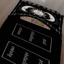 1pc Sun & Moon Tarot Storage Bag With Divination Tools - Black Polyester Fiber Gift Pouch, Suitable For Witchcraft, Astrology Items, And Holiday Parties