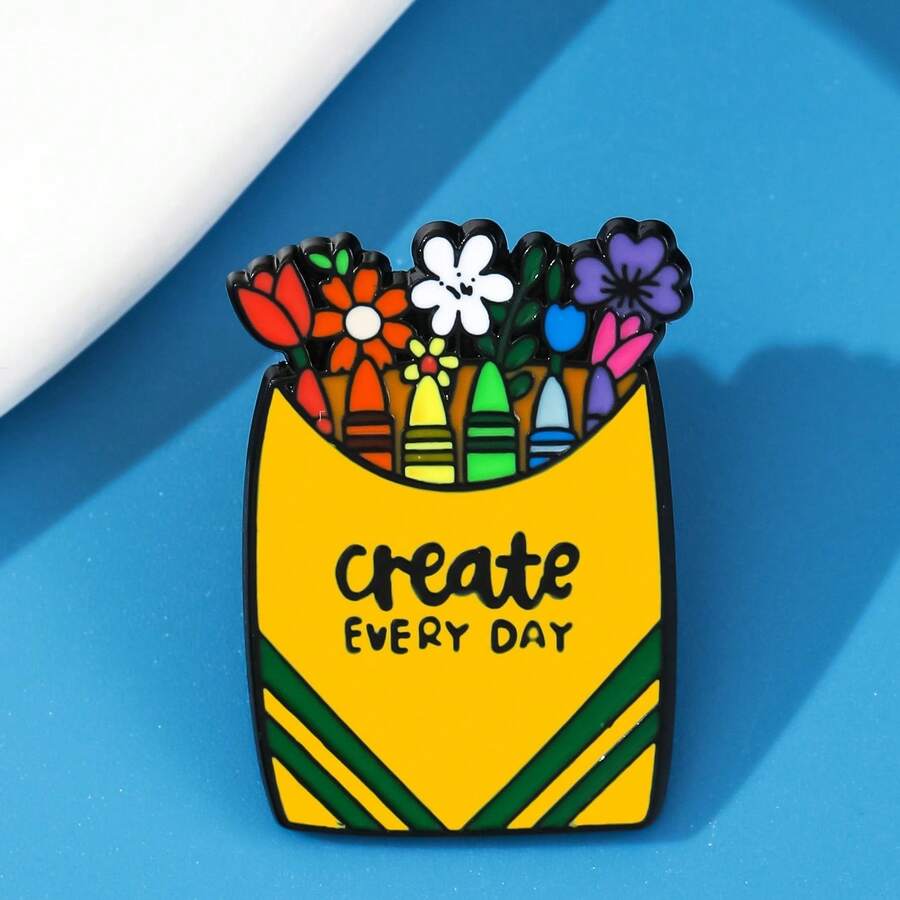 Create EVERY DAY 珐琅胸针时尚装饰胸针饰品翻领包包徽章珠宝礼品2025新款 - 彩色 - 查看 1