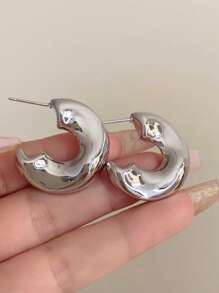 1 par de pendientes de aro exagerados de diseño retorcido de metal, pendientes versátiles para fiesta formal y casual/vacaciones para mujeres