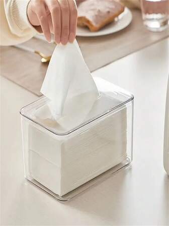 1PC One Transparent Tissue Box For Home Use And A Simple Tissue Storage Box
