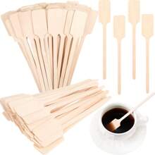 Wooden Coffee/Tea Stirrers, Disposable Paddle-Shaped Mixing Sticks For Hot And Cold Drinks Back To School