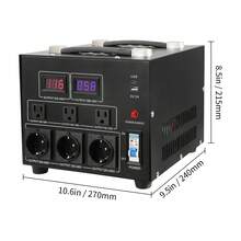 Power Converter, 3000W, Durable Step Up/Down Unit, Switches Between 110V And 220V, Includes US And EU Outlets Plus 5V USB, CE Approved - US A Type Plug(110-127V) - View 9