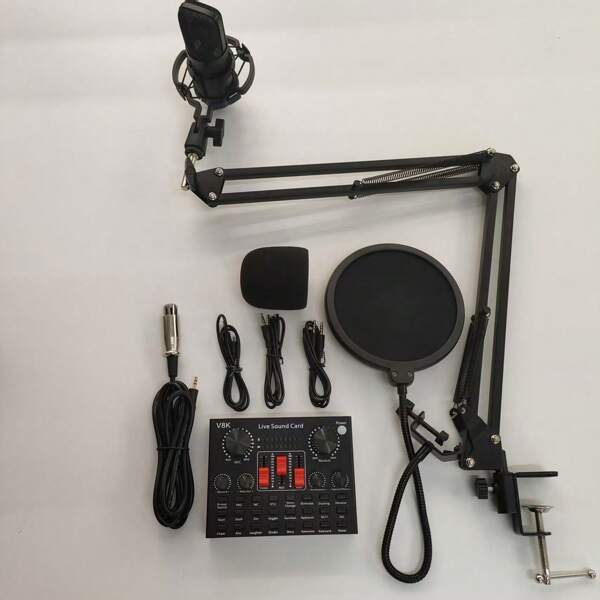 High-Quality Professional Audio Mixer Sound Card Kit. USB Charging, 18650 Lithium Battery, 2.96Wh. Adjustable Sound, Ambient Sound Effects, Multiple Live Streaming Modes. One-Key Avoidance Function. Compatible With Computer/Mobile Devices. Suitable For Singing, Voiceover, Voice Chat, Live Streaming, And Multimedia Playback. Powerful Internal Core In A Compact Body. Low Noise Reduction, Heart-Shaped Directionality, Elevating Your Audio Quality From Within.