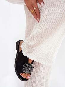 Sandalias de mujer con tacón plano y decoración S.Barski KV27-001