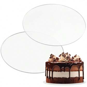 2 piezas de láminas redondas de acrílico transparente, hojas de plástico redondas de plexiglás, ideales para proyectos DIY, manualidades, elaboración de pasteles y talla grande