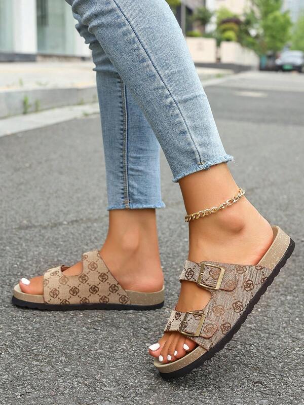 Ultra Light, Thick, Flat Bottom, Soft Sole Leopard Print Sandals For Beach, Outdoor, Home, Platform