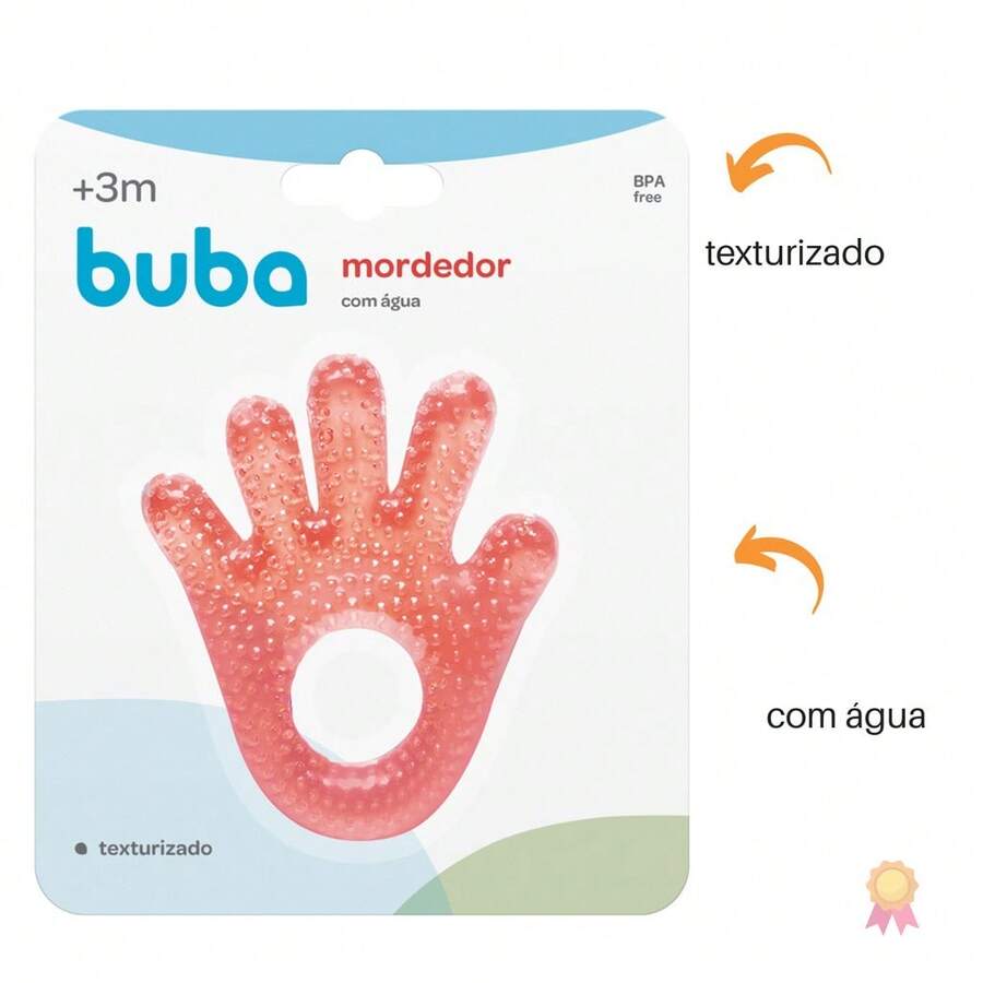 Mordedor Buba para Bebê – Alivia o Desconforto do Nascimento dos Dentinhos - Vermelho - Visão 1
