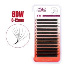 FADVAN 0.07 8-12mm C/D/L/M-Curl Mix Lashs 12 Rows YY/3DW/4DW/5DW/6DW/7DW/8DW Shape Lashes Natural Soft Lash Tech Supplies Brazilian Eyelash Premade Volume Fan Lashes Extension,Professional Eyelash Grafting,Lash Tech Supplies