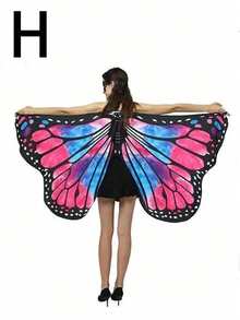 1 pieza Capa con forma de mariposa para actuación en escenario, disponible en trece colores, un accesorio de fotografía para cosplay y una capa con forma de mariposa de moda.