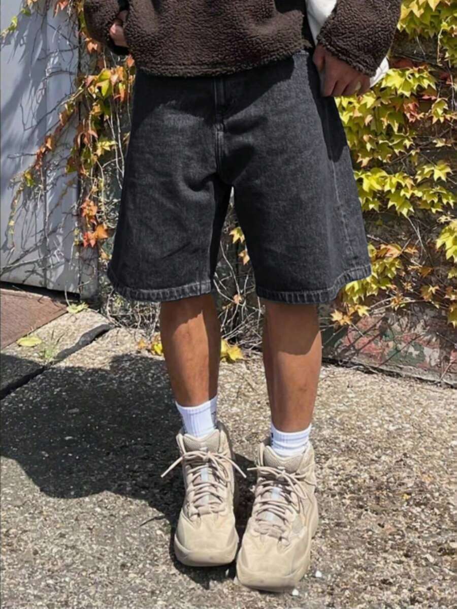 1 pieza Vaqueros casuales de estilo Y2K para hombres en color negro - Gris - Ver 1