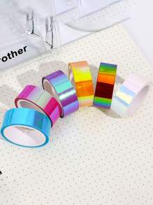 Creative Rainbow Film Laser Tape, Cool Colored Decorative Waterproof Tape, Handbook DIY Material Collage,Diary DIY Office School Supply Stationery