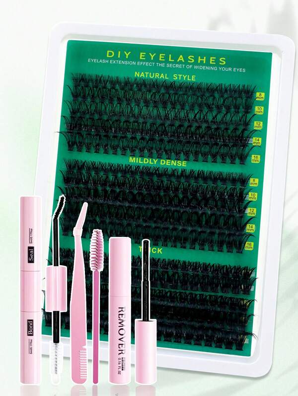 300 pièces Clusters de cils moelleux 30D+50D+80D, extensions de cils individuelles épaisses en clusters, cils en clusters incurvés D, kit d'extension de cils DIY, clusters de cils 200 pièces/300 pièces/240 pièces/168 pièces, cils individuels 8-16 mm effilés, kit de clusters de cils