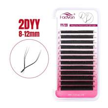 FADVAN 0.07 8-12mm C/D/L/M-Curl Mix Lashs 12 Rows YY/3DW/4DW/5DW/6DW/7DW/8DW Shape Lashes Natural Soft Lash Tech Supplies Brazilian Eyelash Premade Volume Fan Lashes Extension,Professional Eyelash Grafting,Lash Tech Supplies