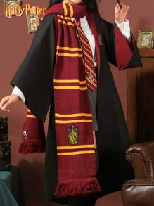 Harry Potter Harry Potter Scarf, Hogwarts Houses Gryffindor & Slytherin Collaboration, Unisex Cashmere Tasseled Scarves, Merchandise Gift
