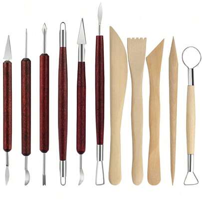 Verktyg för lerskulptur, polymerverktyg, keramik och tillbehör, keramisk skulptur, modellering, formning, snidning för barn, vuxna, nybörjare