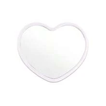 Heart Shaped Mini Mirror, Polished Surface, Plastic Frame, Tabletop Mounting, Fragrance-Free, Floral Theme, Portable, No Electricity Required, Glass Surface - Pink/White/Black Options