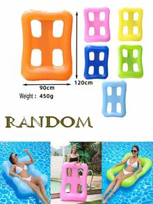 時令玩具充氣水吊床、睡墊、水上躺椅和漂浮睡枕，適用於泳池或沙灘-可折疊便攜-手動充氣泵裝置-1入隨機顏色 - 彩色 - 查看 18
