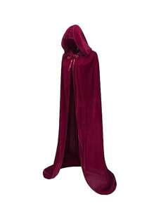 1PC Long Hooded Cloak Velvet Cape Witch Costume Cos Costume For Women Men