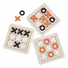 3 Sets 3 Colors Wood Tic Tac Toe Board Game XO Fun Family Games Sqaure Mixed Color 31.5~150x31.5~150x4.5~7.5mm 1 Set/Color - Multicolor - View 1