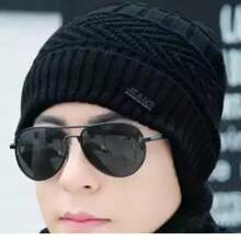 Touca Super Estilosa Unissex Jeans Gorro Forrado de Pelinho Toca Masculina e Feminina