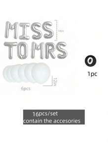 kumozawa 15 Pcs MISS TO MRS Foil Balloons, Wedding Party Decoration Balloons, Bridal Shower Party Decor, Bachelorette Party Decorations