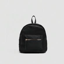 Mochila pequeña de moda con estilo retro y sensación de alta gama para mujer, mochila versátil y pequeña para libros - Negro - Ver 3