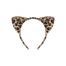 4件套时尚化妆舞会动物发带发卡道具批发豹纹发带豹纹猫耳朵发孔套装适合派对穿着化妆舞会穿着节日礼物生日礼物豹纹耳朵三件套+豹纹脸贴豹纹耳朵三件套+咖啡星纱裙舞会万圣节 - 彩色 - 查看 11