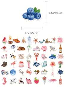 50pcs Watercolor Themed Stickers For Diary, Graffiti, Skateboard, Helmet, Water Bottle, Scrapbook, Guitar, Phone Case, Notebook, Computer, Gift,School Supplies,Back To School