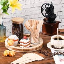 Wooden Coffee/Tea Stirrers, Disposable Paddle-Shaped Mixing Sticks For Hot And Cold Drinks Back To School