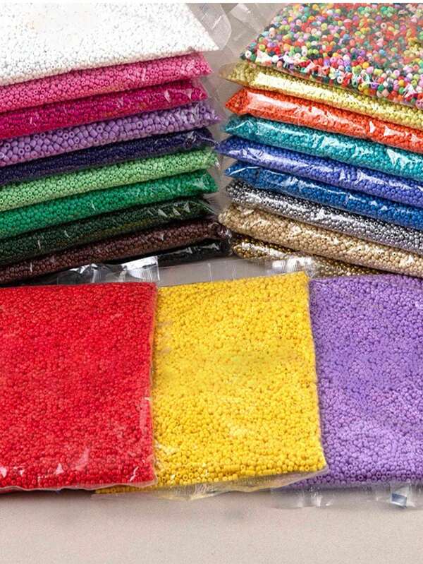 50g Cerca de 2750 peças de contas de vidro de 2 mm Mini contas espaçadoras de cor sólida para fazer joias Pulseira DIY Pingente Brincos Acessórios artesanais