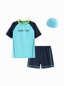Balabala Boys' 2 Pieces Swimsuit, Chlorine-Resistant & UV Protection