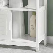 SoBuy FRG128-II-W Bathroom Vanity Unit With Footrest, White, Bathroom Organizer, Bathroom Accessories, Summer Bathroom, Bathroom Base Cabinet, Bathroom Sink Cabinet, Bathroom Cabinet, Bathroom Base Cabinet, Bathroom Cabinet, Toilet Cabinet, Base Cabinet, Sink Cabinet, Bathroom Cabinets, Bathroom Vanity Unit, Washbasin Cabinet, Bathroom Furniture, Grey MDF (E1), 60x30x61 Cm - White - View 10