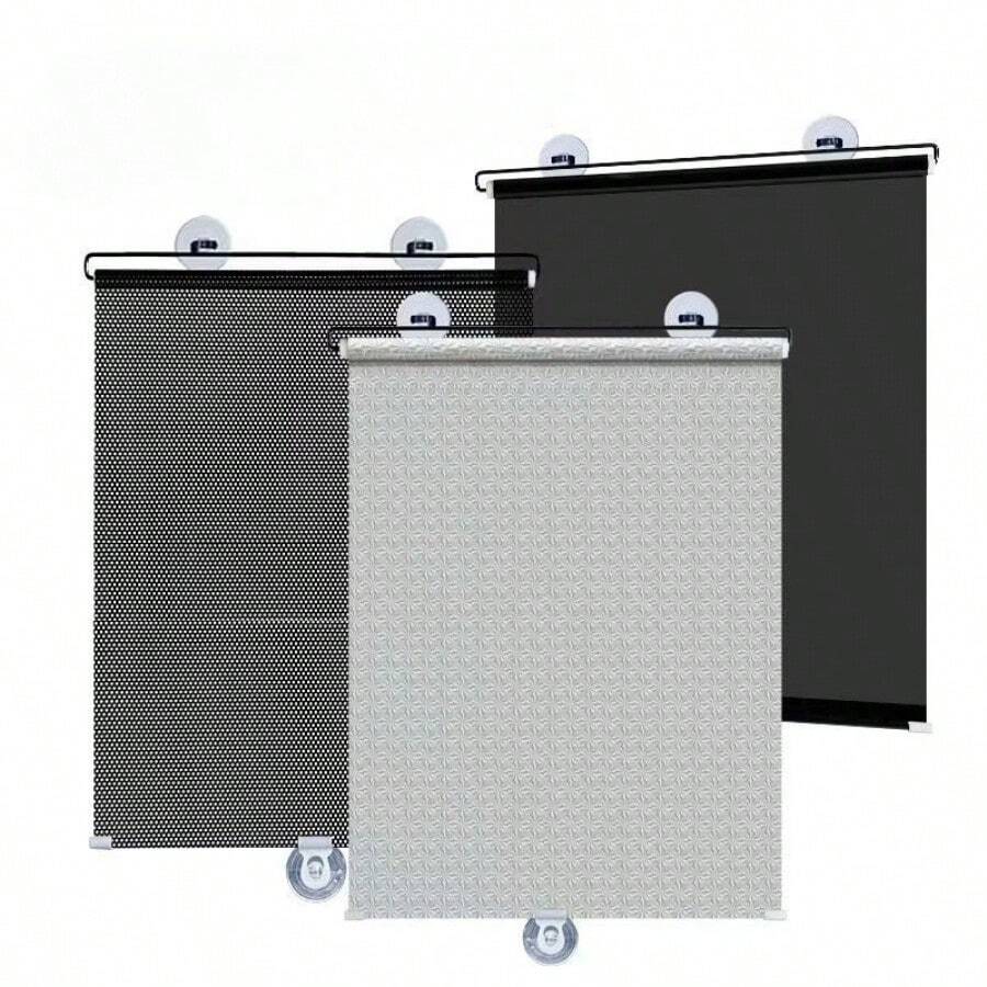 1 卷易安装遮光窗帘 - 无需钻孔吸盘安装，隔热优质 100% PVC 遮光帘，适用于厨房浴室卧室车窗，现代无绳设计，阻挡阳光和热量，卧室遮光窗帘