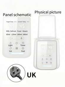 1 Piece EU/UK/AU Multi-Function Bottle Warmer High Temperature Resistant High Transparency PP Material Portable Household Baby Bottle Warmer Smart Chip Precise Temperature Control Gentle Defrosting Evenly Heated Retain The Original Nutrition And Taste Of Breast Milk - Multicolor - View 16