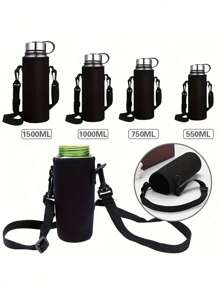 1pc 420-1500ML Sports Water Bottle Case Insulated Bag Neoprene Pouch Holder Sleeve Cover Carrier For Mug Bottle Cup Travel Essentials Travel Accessories Travel Must Haves Beach Vacation Summer Holiday School Accessories Back To School Supplies Stuff