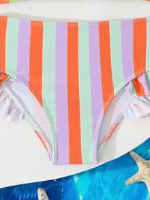 2枚セット ユニコーン トリコロールストライプ プリント水着アウトドアスポーツ&バカンス衣装、春夏