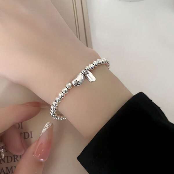 Heirloom Quality, Elegant 925 Sterling Silvery Vintage Lucky Coin Bead Bracelet, Hypoallergenic, Perfect Gift For Women, Suitable For All Occasions, Includes Anti-Tarnish Box, 5.76g