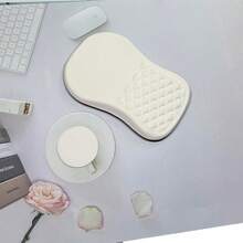 2 件符合人体工程学的电脑桌鼠标垫，带腕托，粘弹性泡沫按摩设计，可缓解疼痛，防滑凝胶 PU 底座，光滑的鼠标表面，非常适合游戏、家庭和办公室，黑色